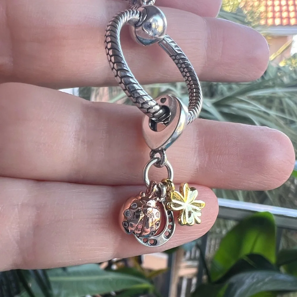 Clover, Ladybug & Horseshoe Dangle Charm